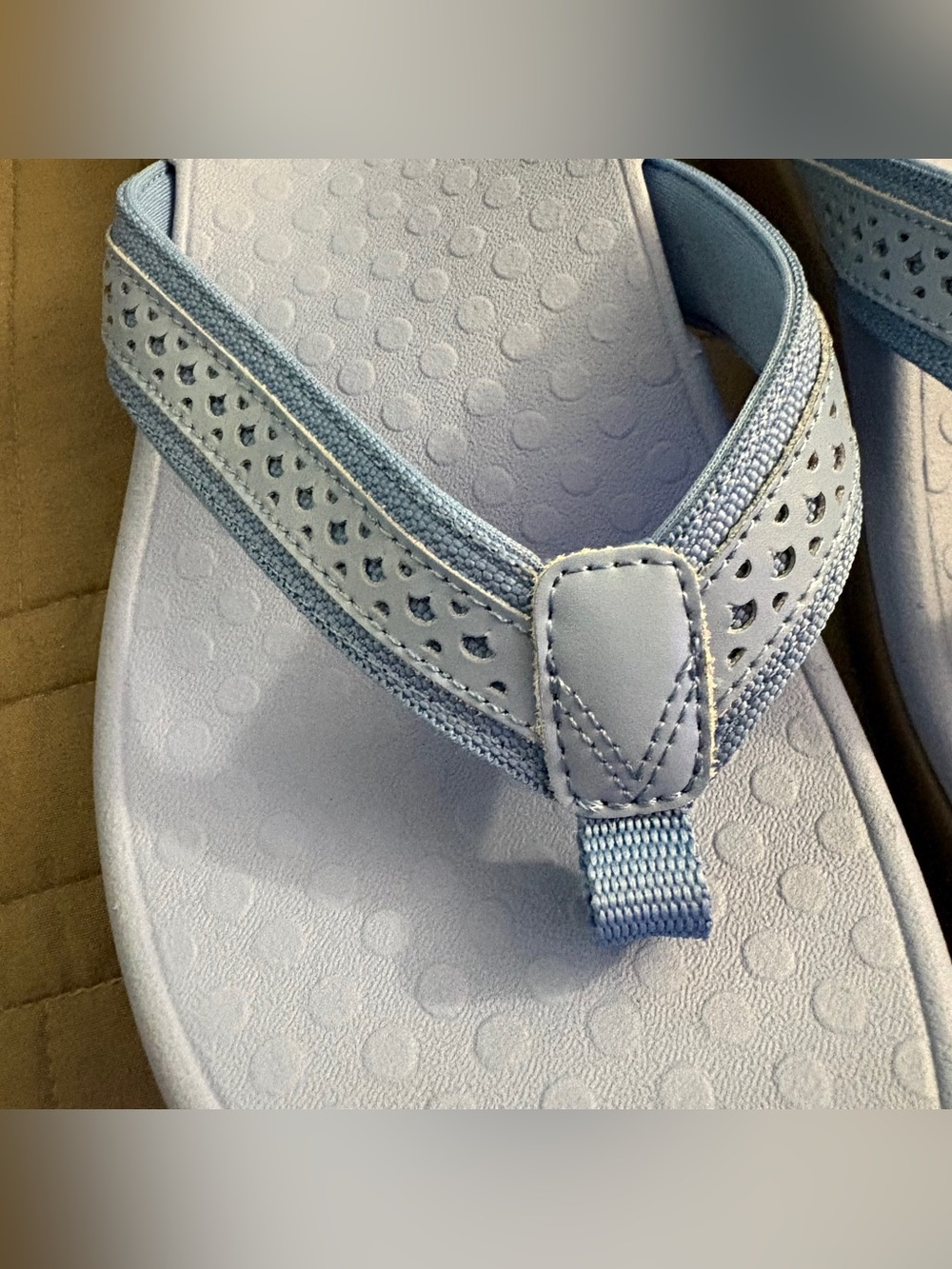 Vionic Tide Sally Leather Blue Flip Flop Sandals Shoes Women US 8 Orthotic New - Picture 6 of 13